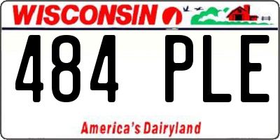 WI license plate 484PLE