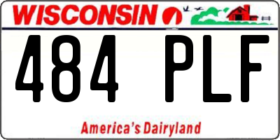 WI license plate 484PLF