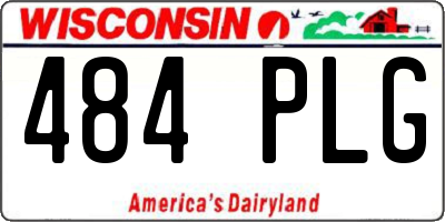 WI license plate 484PLG