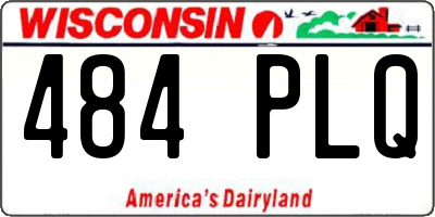 WI license plate 484PLQ