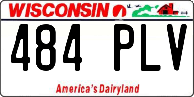 WI license plate 484PLV