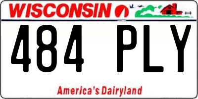 WI license plate 484PLY