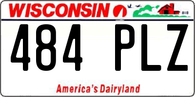 WI license plate 484PLZ