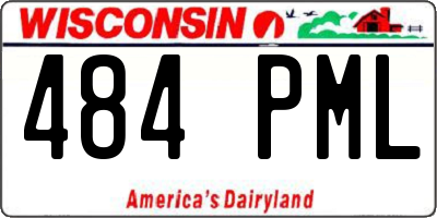WI license plate 484PML