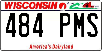 WI license plate 484PMS