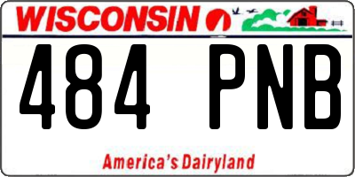 WI license plate 484PNB