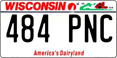 WI license plate 484PNC