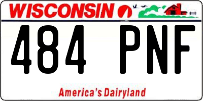 WI license plate 484PNF