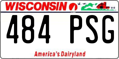 WI license plate 484PSG