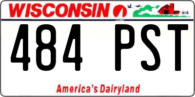 WI license plate 484PST