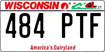 WI license plate 484PTF