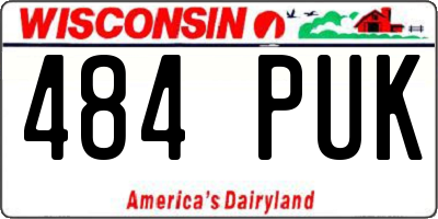 WI license plate 484PUK