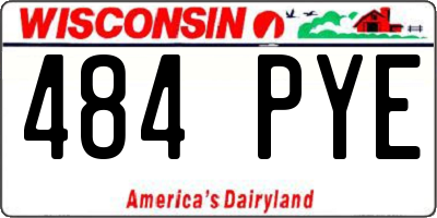 WI license plate 484PYE