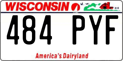 WI license plate 484PYF