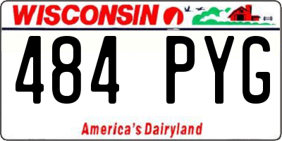 WI license plate 484PYG