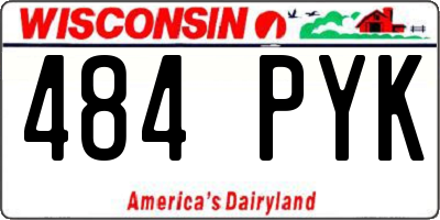 WI license plate 484PYK
