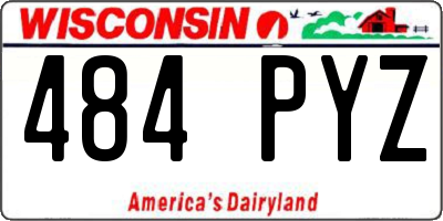 WI license plate 484PYZ
