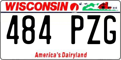 WI license plate 484PZG