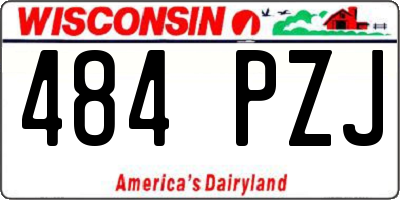 WI license plate 484PZJ