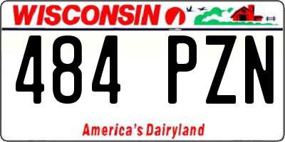 WI license plate 484PZN
