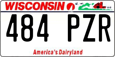 WI license plate 484PZR