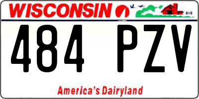 WI license plate 484PZV