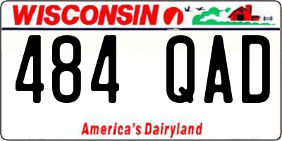 WI license plate 484QAD