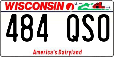 WI license plate 484QSO