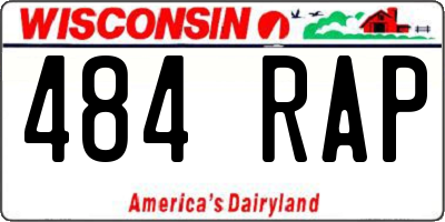 WI license plate 484RAP