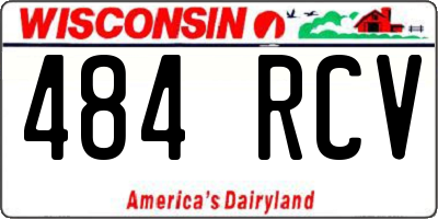 WI license plate 484RCV