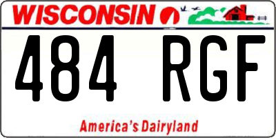 WI license plate 484RGF