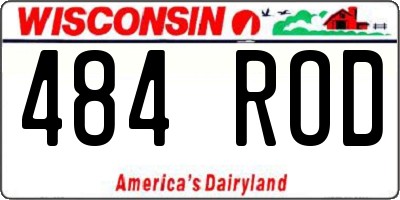 WI license plate 484ROD