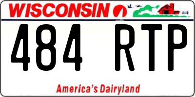 WI license plate 484RTP