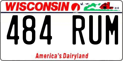 WI license plate 484RUM