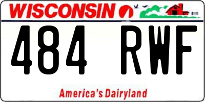 WI license plate 484RWF