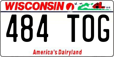 WI license plate 484TOG
