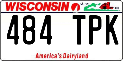 WI license plate 484TPK