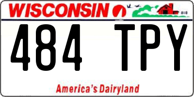 WI license plate 484TPY