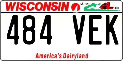 WI license plate 484VEK