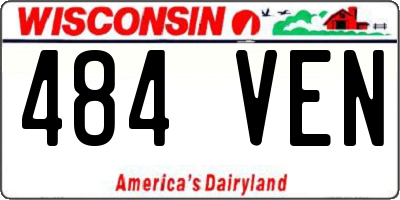 WI license plate 484VEN