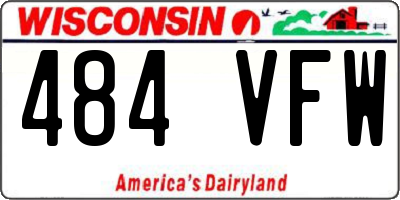 WI license plate 484VFW