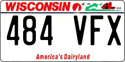WI license plate 484VFX