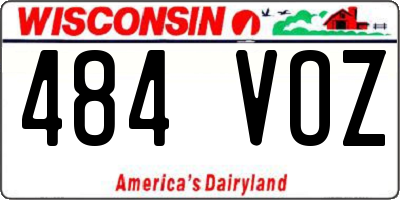 WI license plate 484VOZ