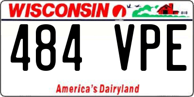 WI license plate 484VPE