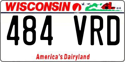 WI license plate 484VRD