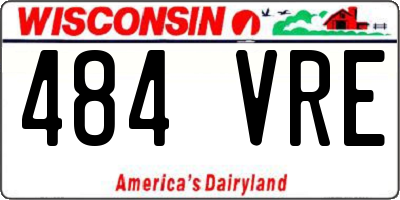 WI license plate 484VRE
