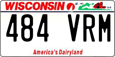 WI license plate 484VRM