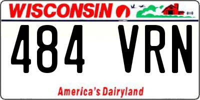 WI license plate 484VRN