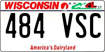 WI license plate 484VSC