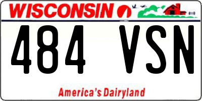 WI license plate 484VSN